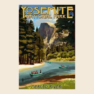 Merced River Rafting - Yosemite National Park California Poster_ 170